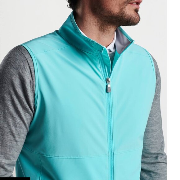 Peter Millar Men's Turquoise Flex Adapt Full Zip Golf Vest Turquoise M NWT - Picture 3 of 5